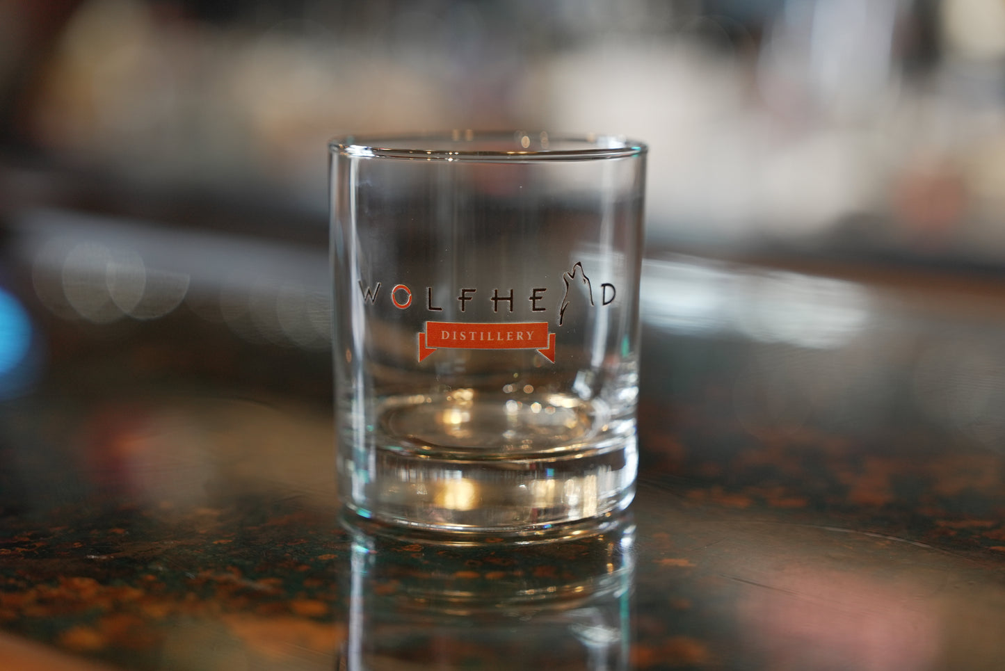 Wolfhead Rocks Glass Coloured Logo