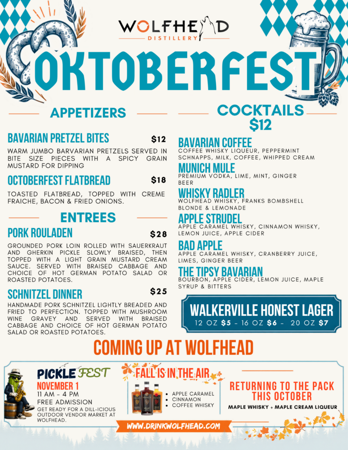 Wolfhead Oktoberfest Menu